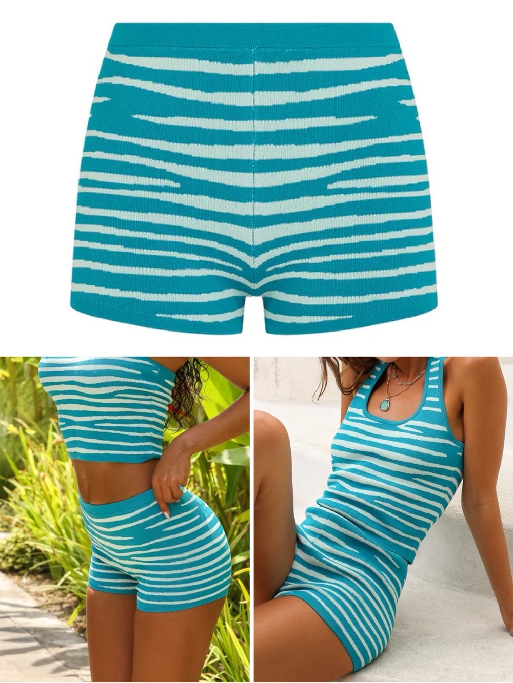 Kulani Kinis Essential Knit Micro Short Stripe Hype Extra Small XS NEW WITH TAGs